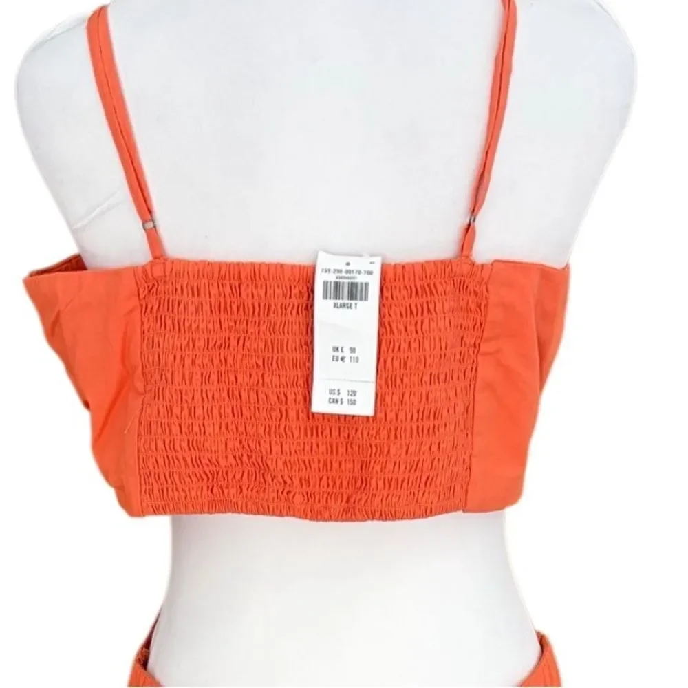 New with tag Abercrombie & Fitch orange drop waist cutout maxi dress size XLT.
